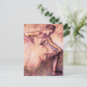 Degas Pink Ballerina Postcard Postkarte (Stehend Vorderseite)