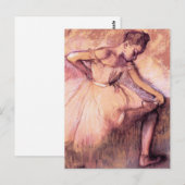 Degas Pink Ballerina Postcard Postkarte (Vorne/Hinten)
