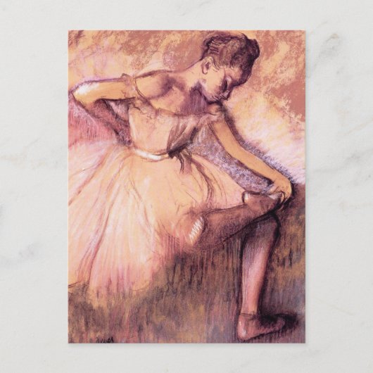 Degas Pink Ballerina Postcard Postkarte (Vorderseite)