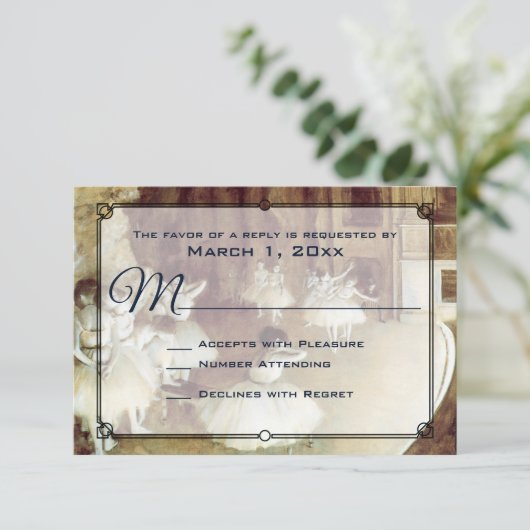 Degas' Probe über Bühne Wedding RSVP Karte (Stehend Vorderseite)