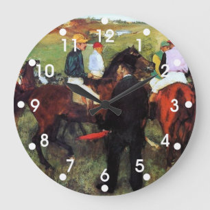 Degas - Racehorses Große Wanduhr