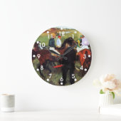 Degas - Racehorses Große Wanduhr (Zuhause)