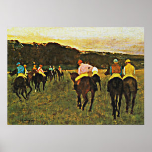 Degas - Rennen in Longchamp Poster