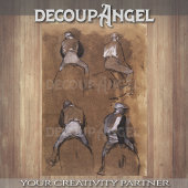 Degas- Studien über eine Jockey-Decoupage Seidenpapier