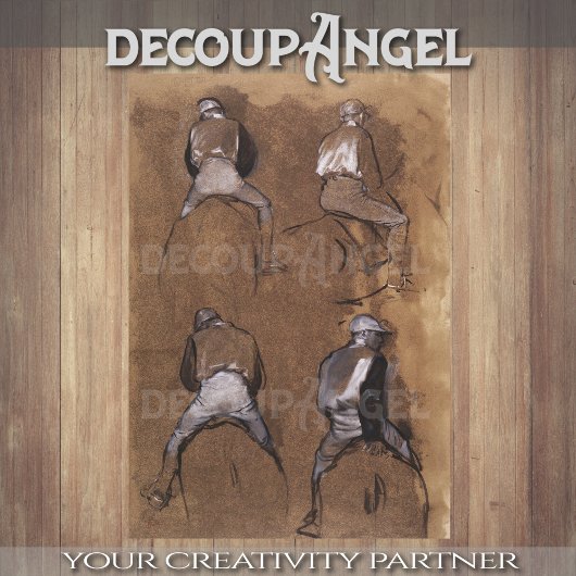 Degas- Studien über eine Jockey-Decoupage Seidenpapier