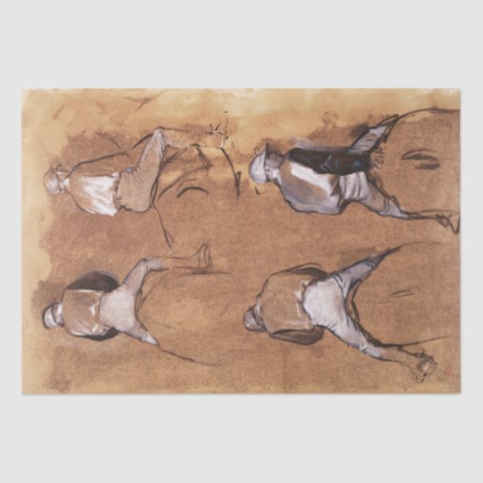 Degas- Studien über eine Jockey-Decoupage Seidenpapier (Vorderseite)