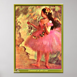 Degas - Tänzer in rosa Kleid-1880 Poster