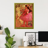 Degas - Tänzer in rosa Kleid Poster (Heimbüro)