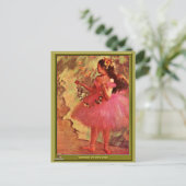 Degas - Tänzer in rosa Kleid Postkarte (Stehend Vorderseite)
