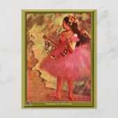 Degas - Tänzer in rosa Kleid Postkarte (Vorderseite)