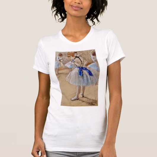 Degas Tänzer mit blauer Schleife T-Shirt (Vorderseite)