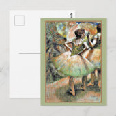 Degas - Tänzer, rosa und grün Postkarte (Vorne/Hinten)