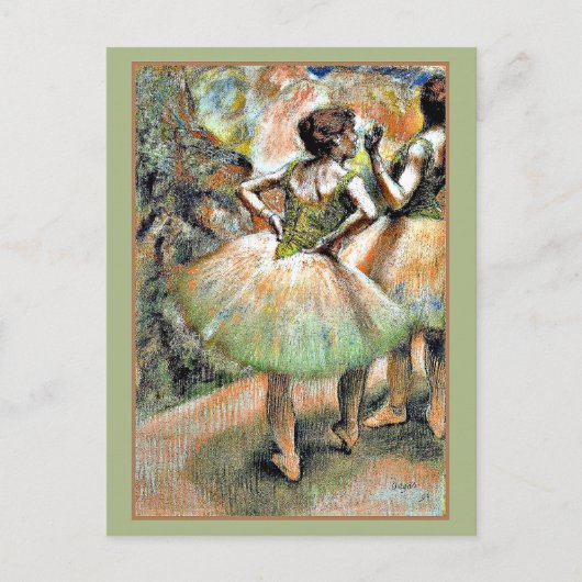 Degas - Tänzer, rosa und grün Postkarte (Vorderseite)