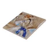 Degas Tänzerin mit blauem Band  Fliese (Seite)