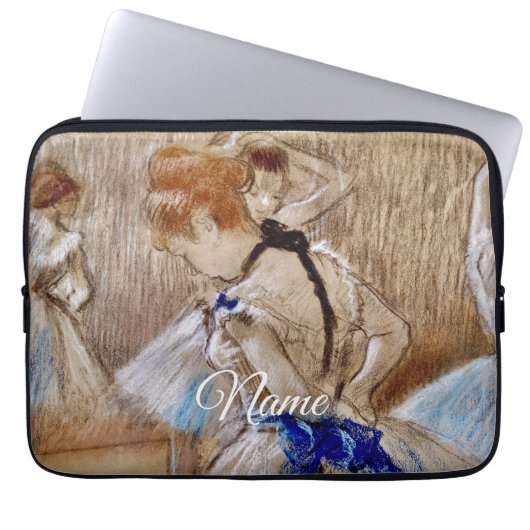 Degas Tänzerin mit blauem Band Laptopschutzhülle (Vorderseite)