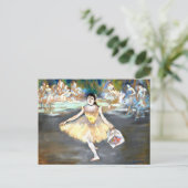 Degas - Tänzerin mit einem Blumenstrauß Postkarte (Stehend Vorderseite)