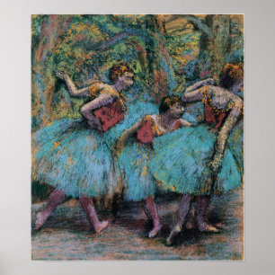 Degas - Three Dancers (Blue Tutus Red Bodices) Poster