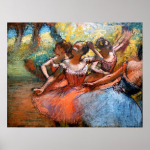 Degas - Vier Ballerinas auf der Bühne 1890 Poster