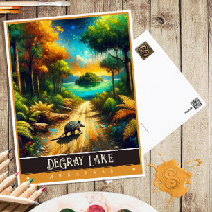 DeGray Lake, Arkansas Vintage Gemälde Postkarte