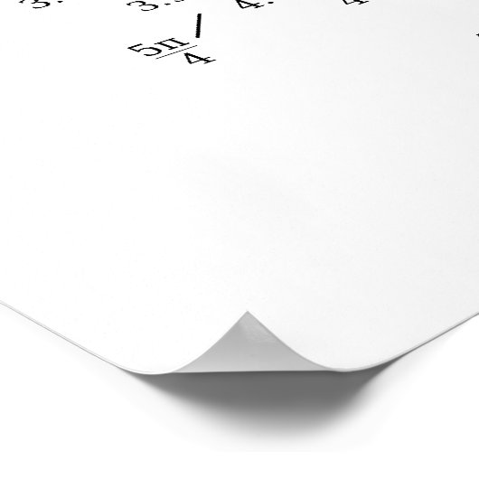 Degree and Radian Conversion Trigonometrie Poster (Ecke)