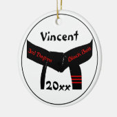 Degree Black Belt (Rot) Keramik Ornament (Links)