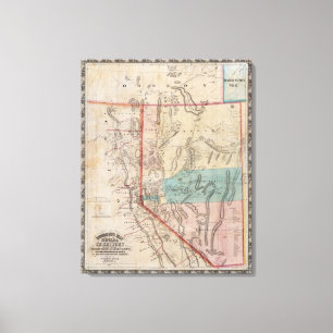 DeGroots Karte von Nevada-Gebiet Leinwanddruck