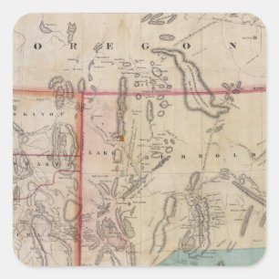 DeGroots Karte von Nevada-Gebiet Quadratischer Aufkleber