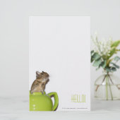 Degu in einer Teekanne 'Hello Briefpapier (Stehend Vorderseite)