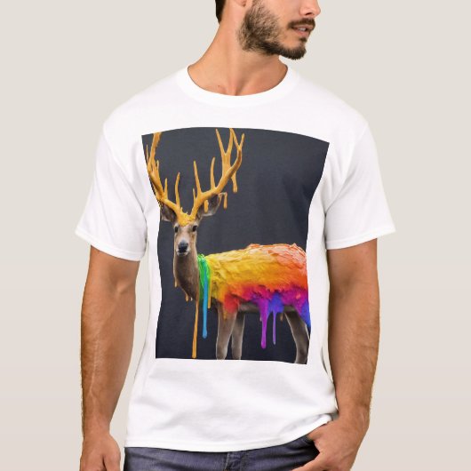 "Deh with Rainbow Tropfen Design: Bold and Artisti T-Shirt (Vorderseite)