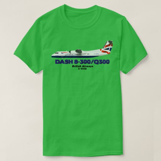 DeHavilland Canada Dash 8300Q300 British Airways T-Shirt (Design vorne)