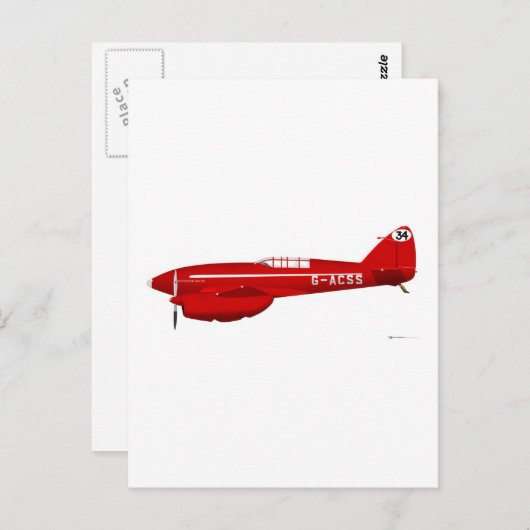 DeHavilland DH-88 Comet Postkarte (Vorne/Hinten)