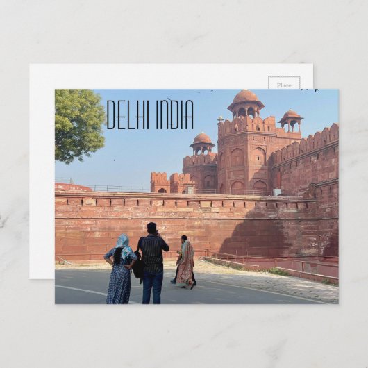 Dehli India fort Postcard Postkarte (Vorne/Hinten)