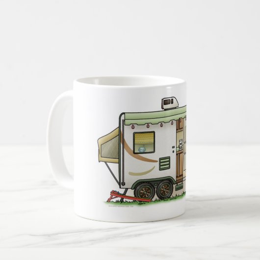 Dehnbarer Hybred Anhänger-Camper Kaffeetasse (Vorderseite Links)