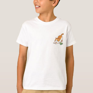 Dehnende Katze Morgentee Kinder T-Shirt