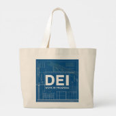 DEI Work Blueprint Technischer Zeichn Tote Bag Jumbo Stoffbeutel (Rückseite)