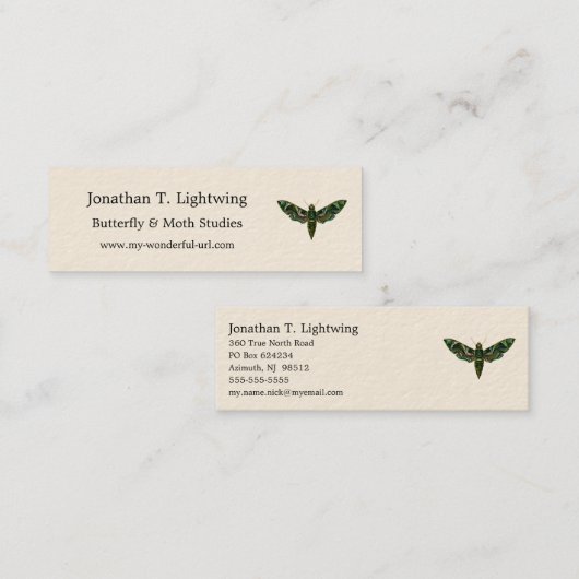Deilephila Nerii - Oleander Hawk-Moth Business Car Mini Visitenkarte (Vorne/Hinten)