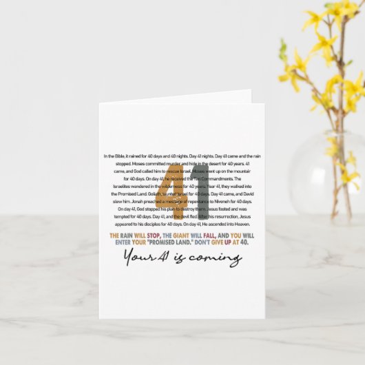 Dein 41 kommt Gottes Glaube Christlich Karte (Gelbe Blume)