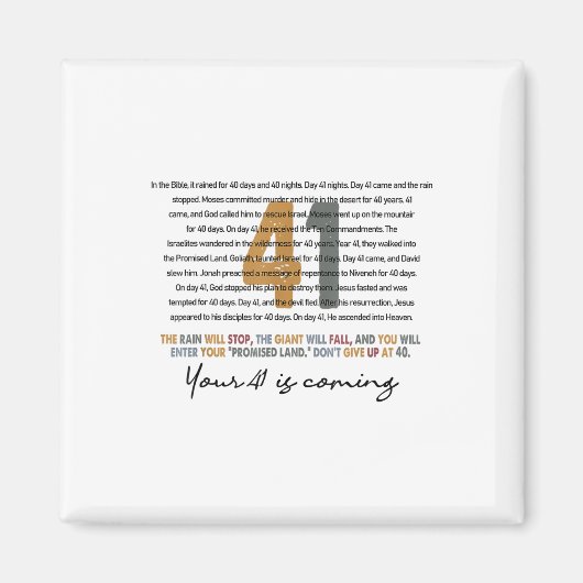 Dein 41 kommt Gottes Glaube Christlich Magnet (Vorne)