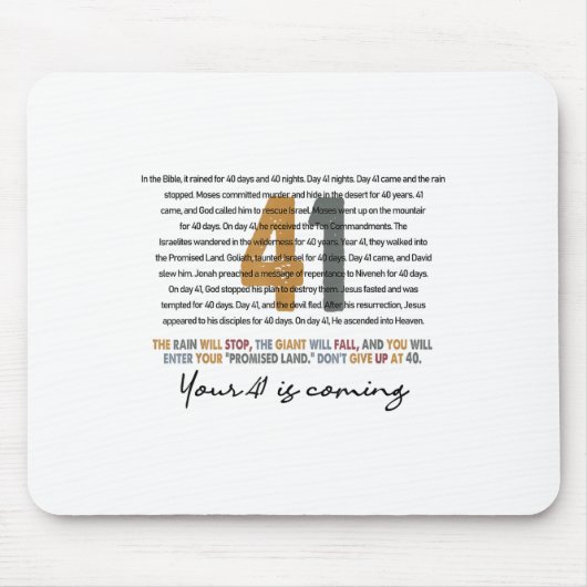Dein 41 kommt Gottes Glaube Christlich Mousepad (Vorne)