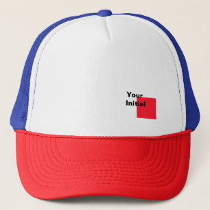 Dein Anfangsmonogramm Rot Weiß Blau Truckerkappe