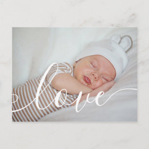 Dein Baby-Foto-Script-Liebesankündigung Postkarte
