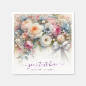 Dein benutzerdefinierter Text Handschrift Blumen H Serviette (Vorderseite)