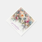 Dein benutzerdefinierter Text Handschrift Blumen H Serviette (Ecke)