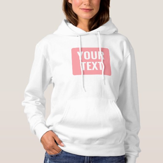 Dein benutzerdefinierter Text oder Name Blush Pink Hoodie (Vorderseite)