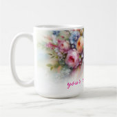Dein benutzerdefinierter Text Wasserfarben Blumen Kaffeetasse (Links)