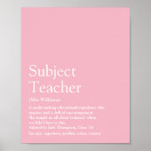 Dein bester Lehrer je definiert Girl Pink Poster (Vorne)