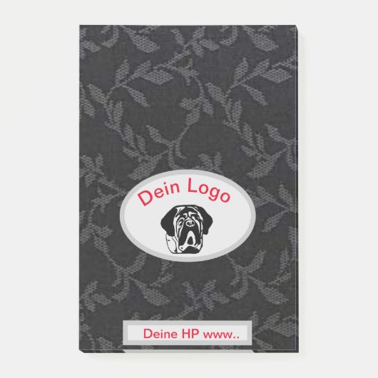 Dein Bild Mastiff Bulldog Logo Klebezettel Post-it Klebezettel (Vorderseite)