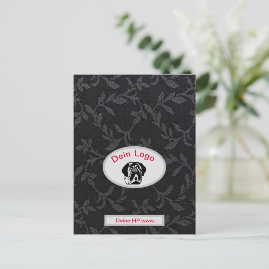 Dein Bild Mastiff Bulldog Logo Postkarte (Stehend Vorderseite)