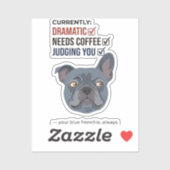 Dein blauer Frenchie beurteilt lustiges Design Aufkleber (Blatt)