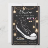 Dein Chic Girl Sweet 16 Sneaker Ball 16. Geburtsta Einladung (Vorderseite)